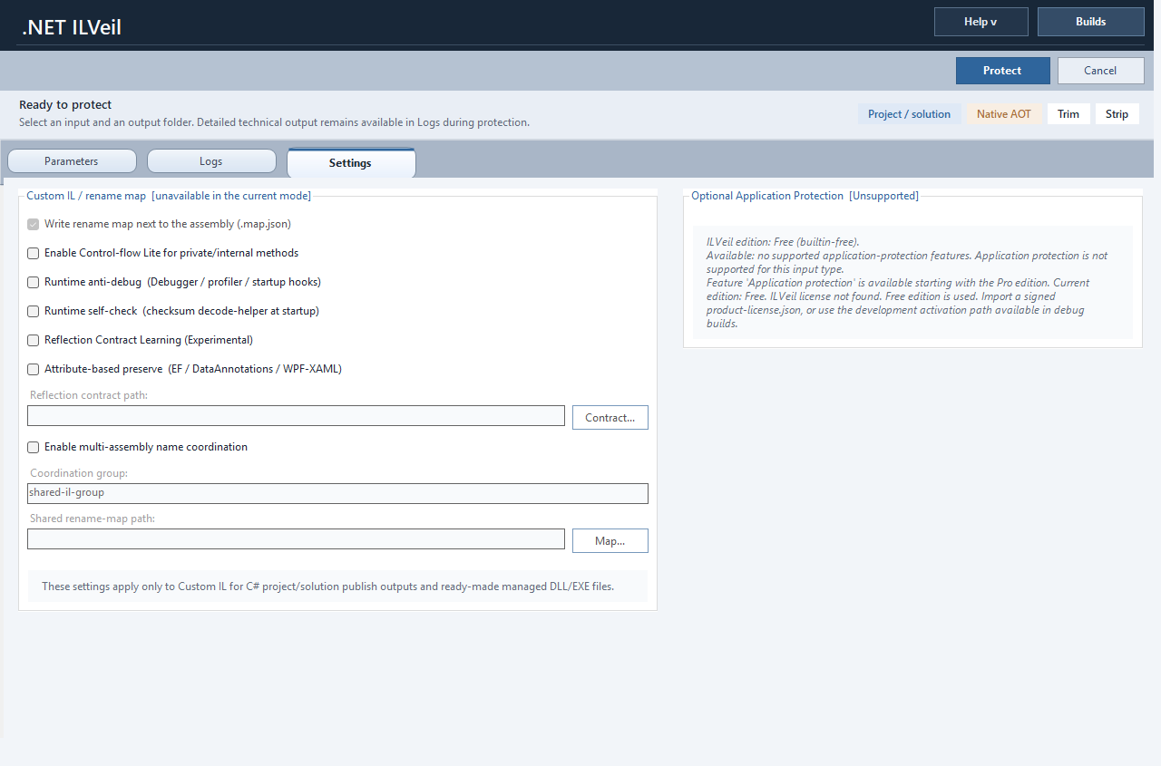 ILVeil custom IL settings